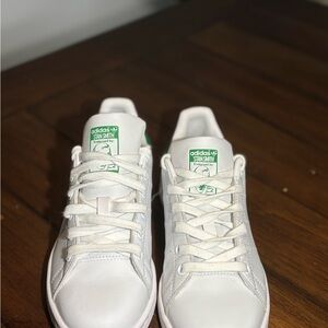 Adidas Stan Smith White and Green Shoes
